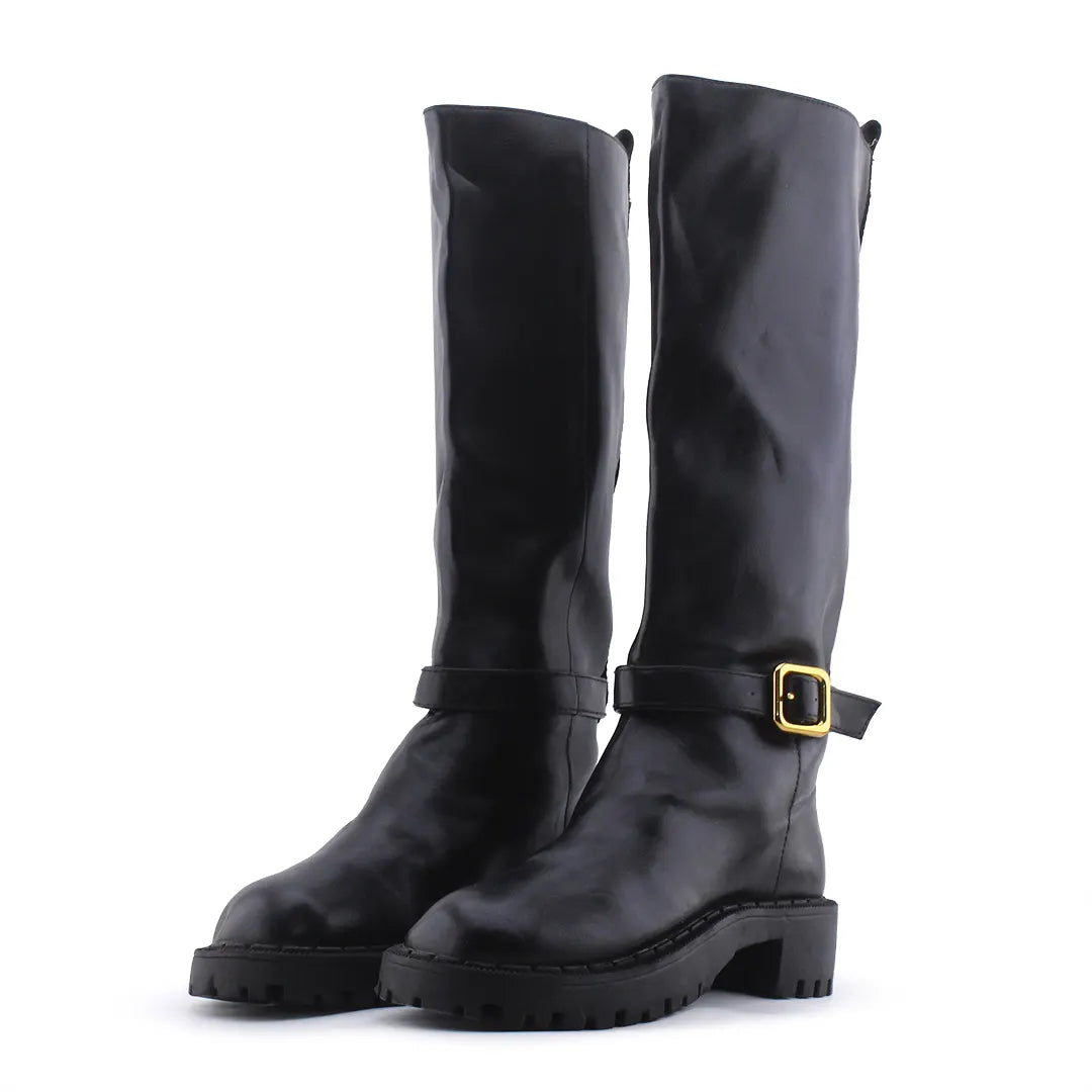 Zara Buckle Strap Knee High Boot | 100% Authentic Leather