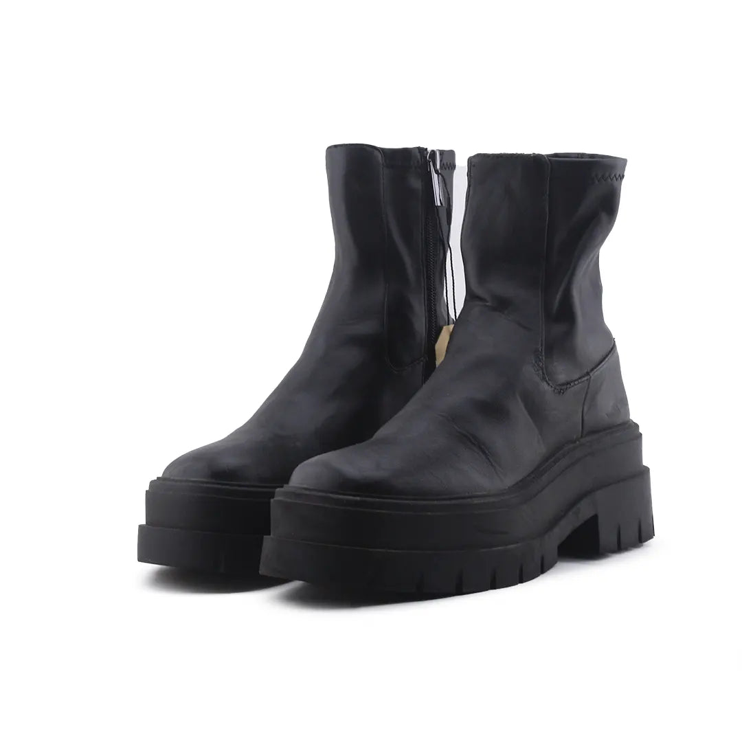 Bershka Zipper Ankle Boot | 100% Authentic Leather