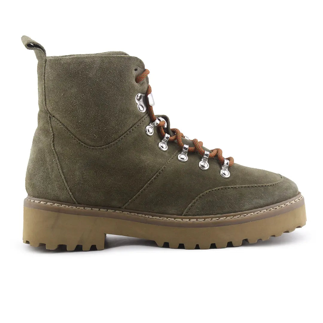Mango Lace Up Suede Ankle Boot
