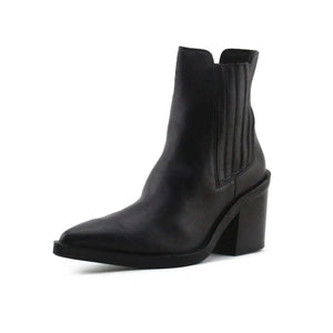 Zara Stretchable Block Heels Ankle Boots | 100% Authentic Leather - sundaybazar