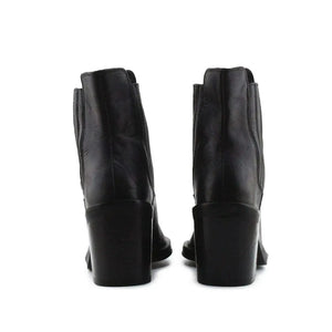 Zara Stretchable Block Heels Ankle Boots | 100% Authentic Leather - sundaybazar