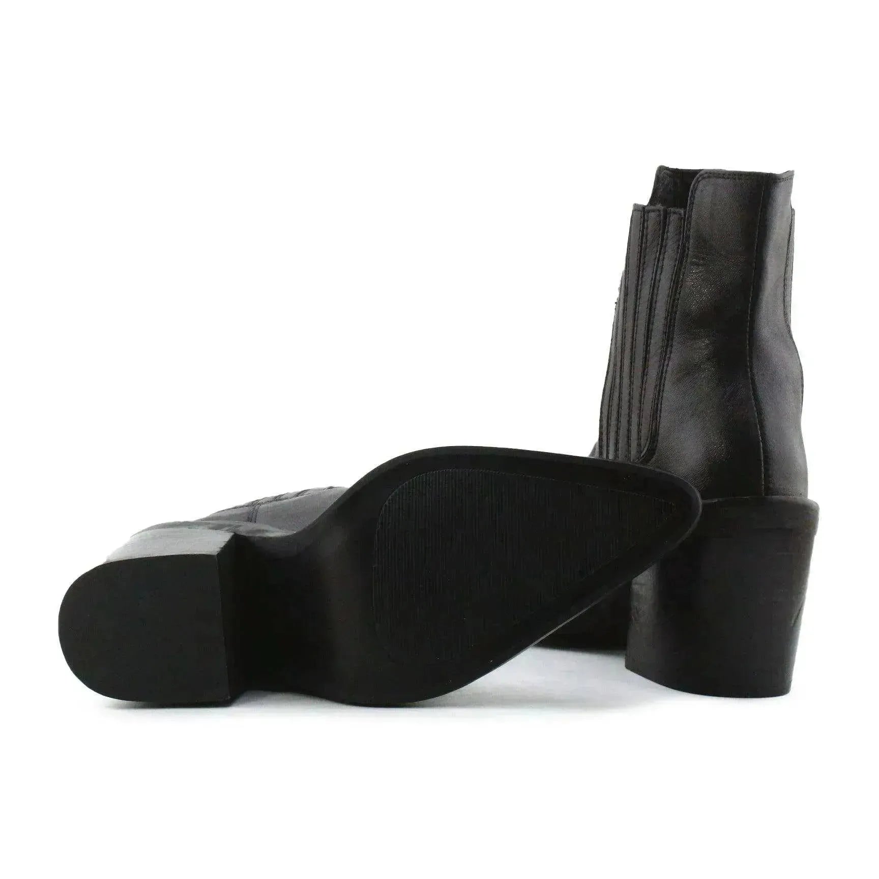 Zara Stretchable Block Heels Ankle Boots | 100% Authentic Leather - sundaybazar