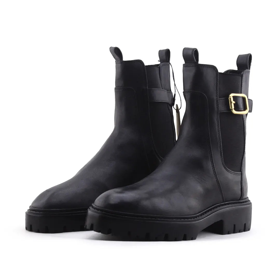 Zara Stretchable Buckle Strap Ankle Boot | 100% Authentic Leather
