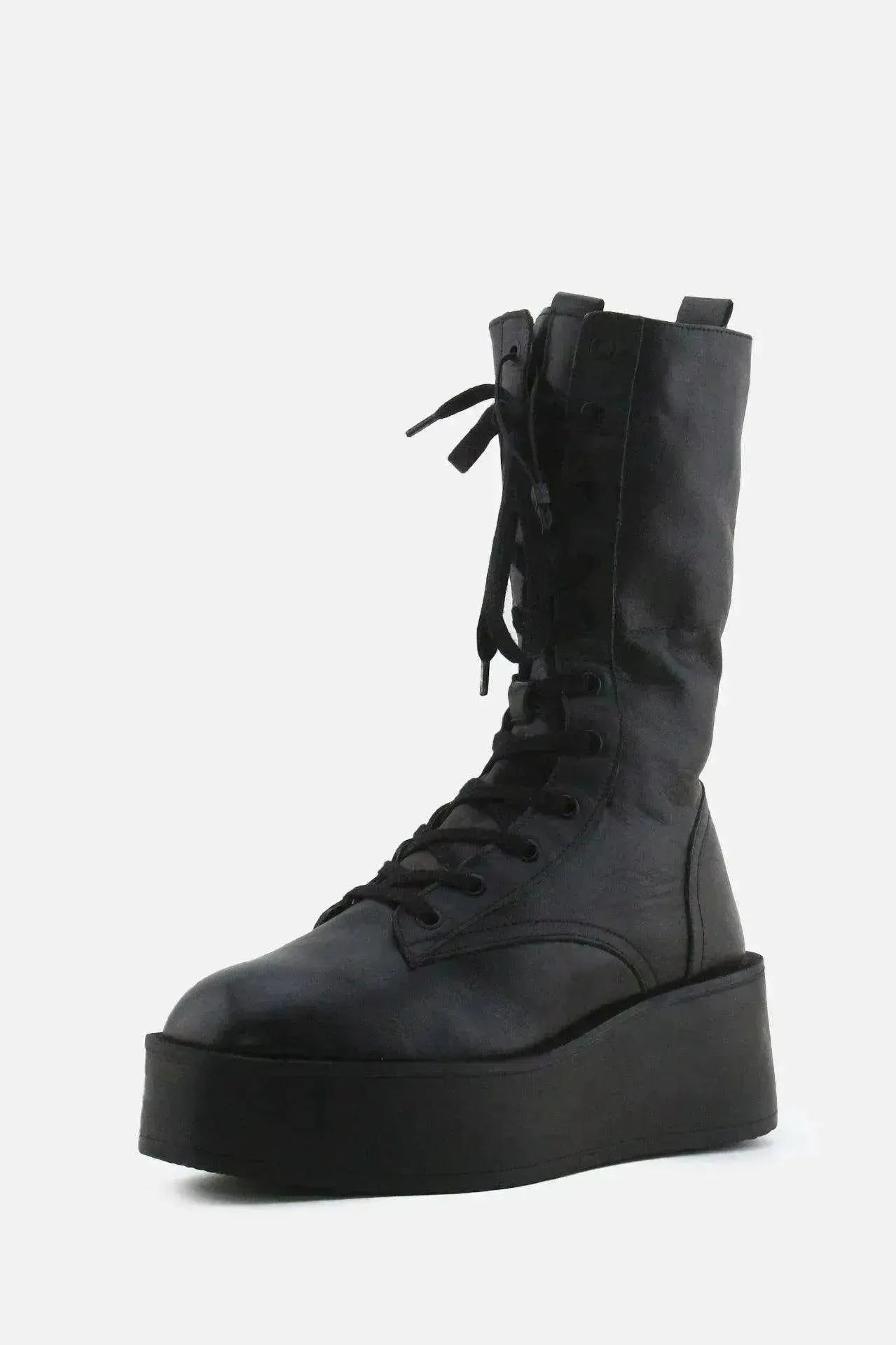 Zara Zipper Laces Combat Boots | 100% Authentic Leather - sundaybazar