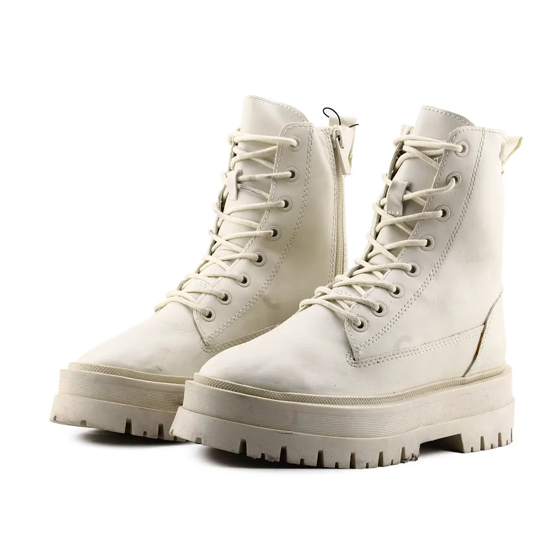 Stradivarius Zipper Lace Up Ankle Boot | 100% Authentic Leather