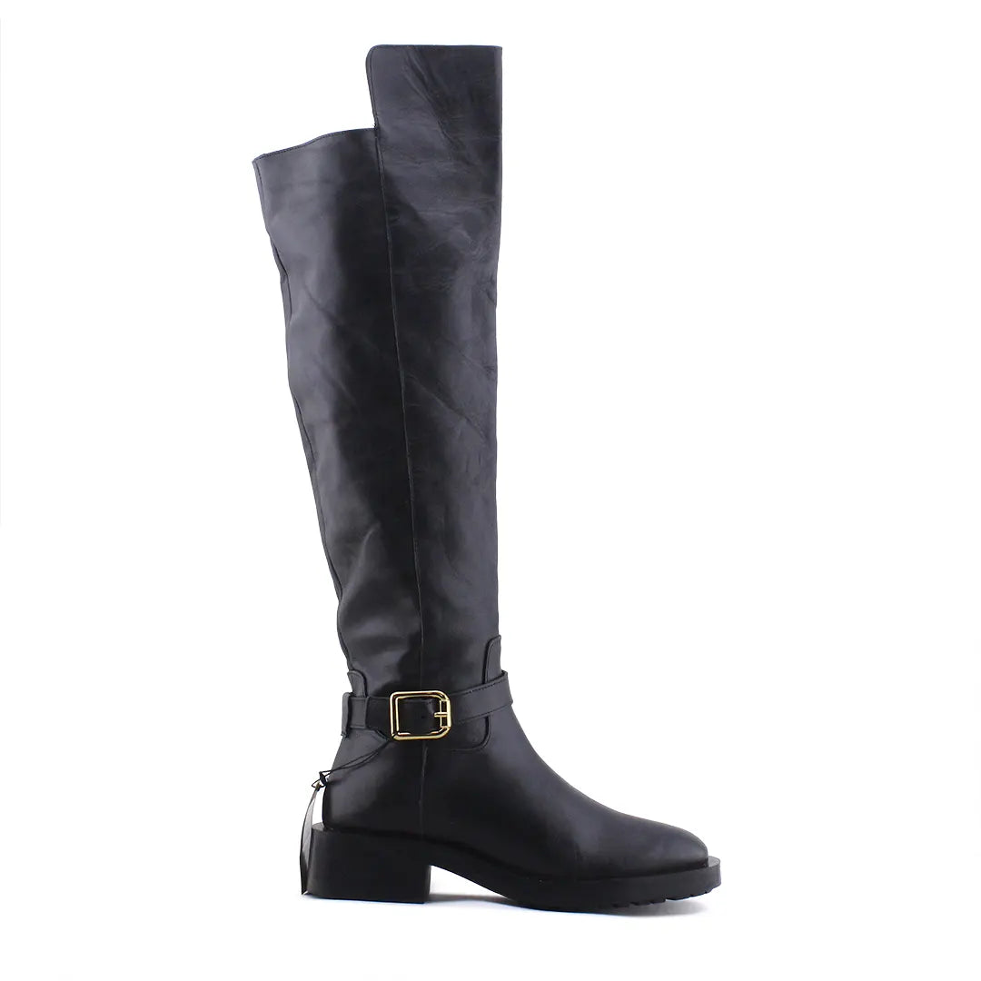 Zara Zipper Buckle Strap Over The Knee Boot | 100% Authentic Leather