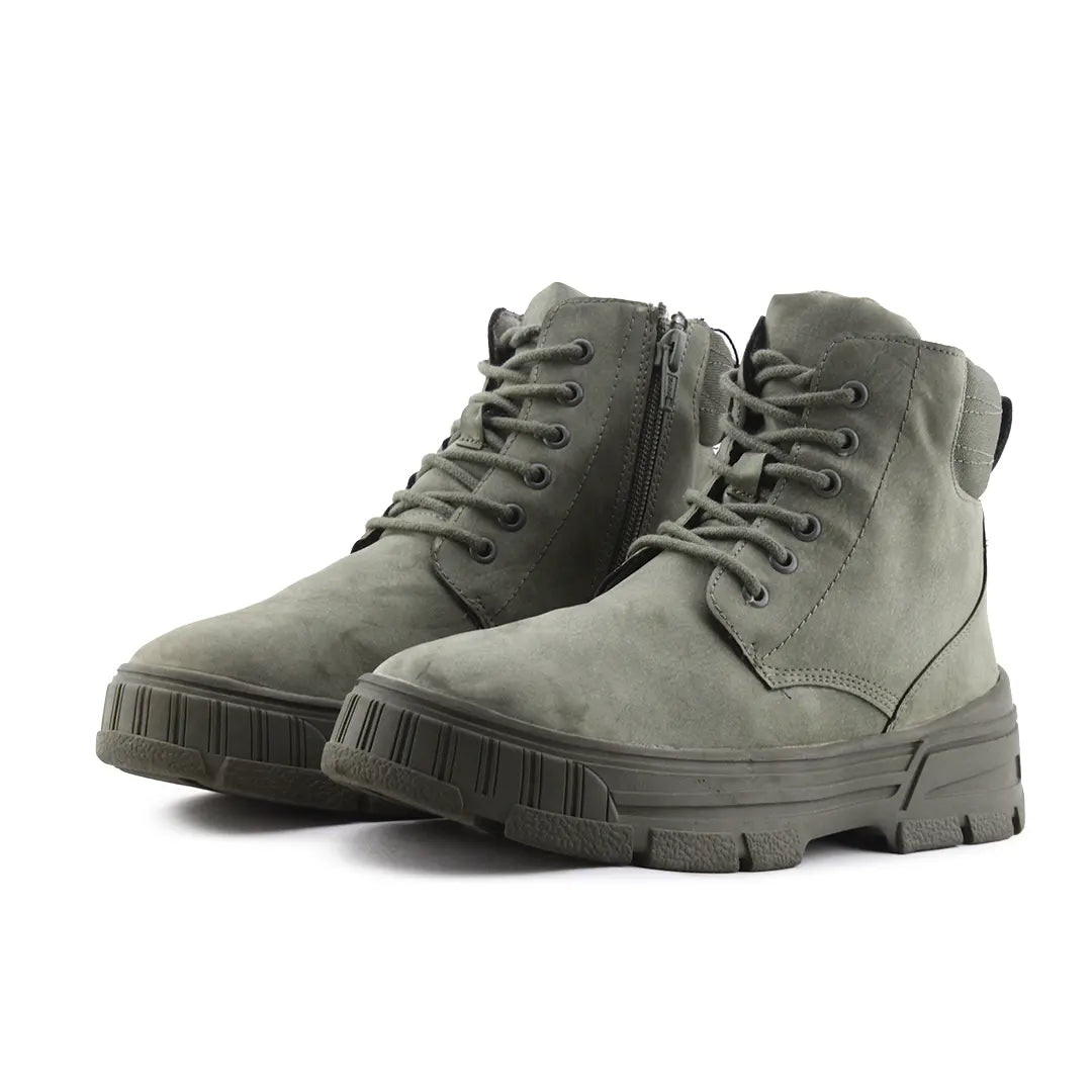 Zara Zipper Lace Up Ankle Boot | 100% Authentic Leather