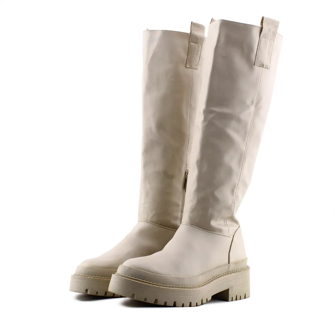 Stradivarius Zipper Knee High Boot | 100% Authentic Leather