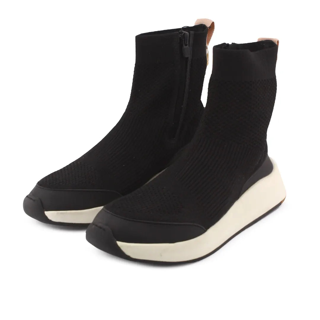 Zara Knitted Zipper High Top Sock Shoes
