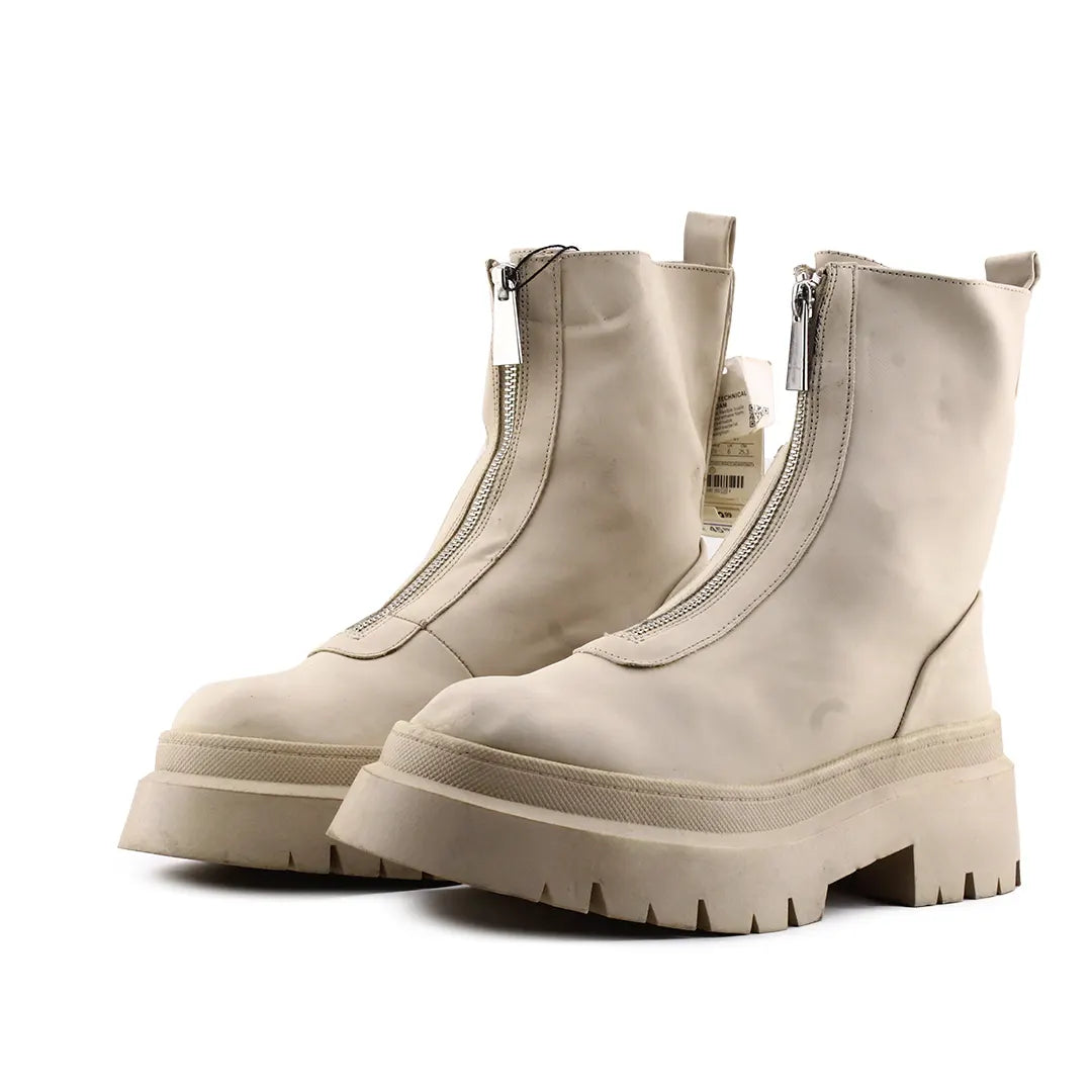 Pull & Bear Zipper Ankle Boot | 100% Authentic Leather