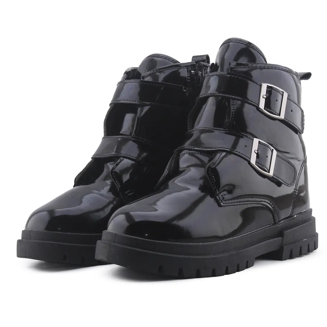 Sinsay Zipper Buckle Strap Ankle Boot