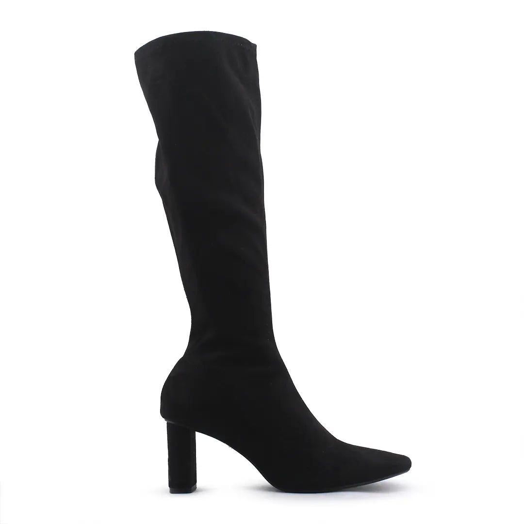 Zara Zipper Suede Knee High Boot
