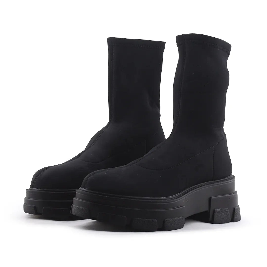 Stradivarius Textile Ankle Boot | 100% Authentic Leather