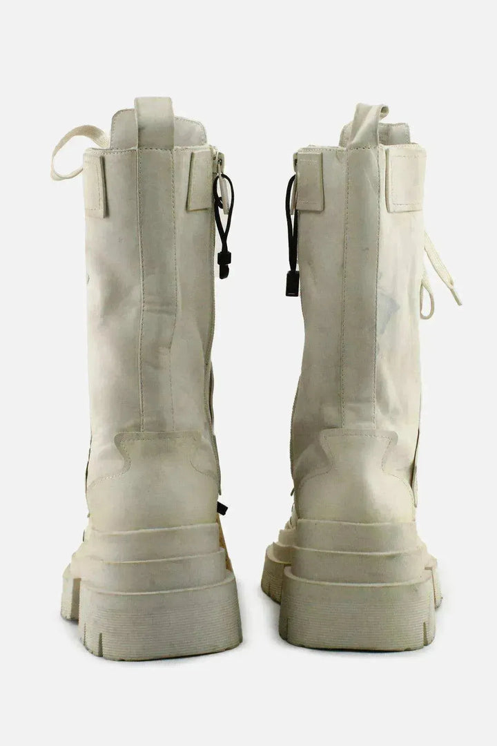 Zara Zipper Laces Combat Boots | 100% Authentic leather - sundaybazar