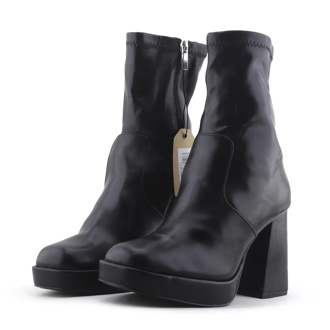 Pull & Bear Zipper Ankle Boot | 100% Authentic Leather
