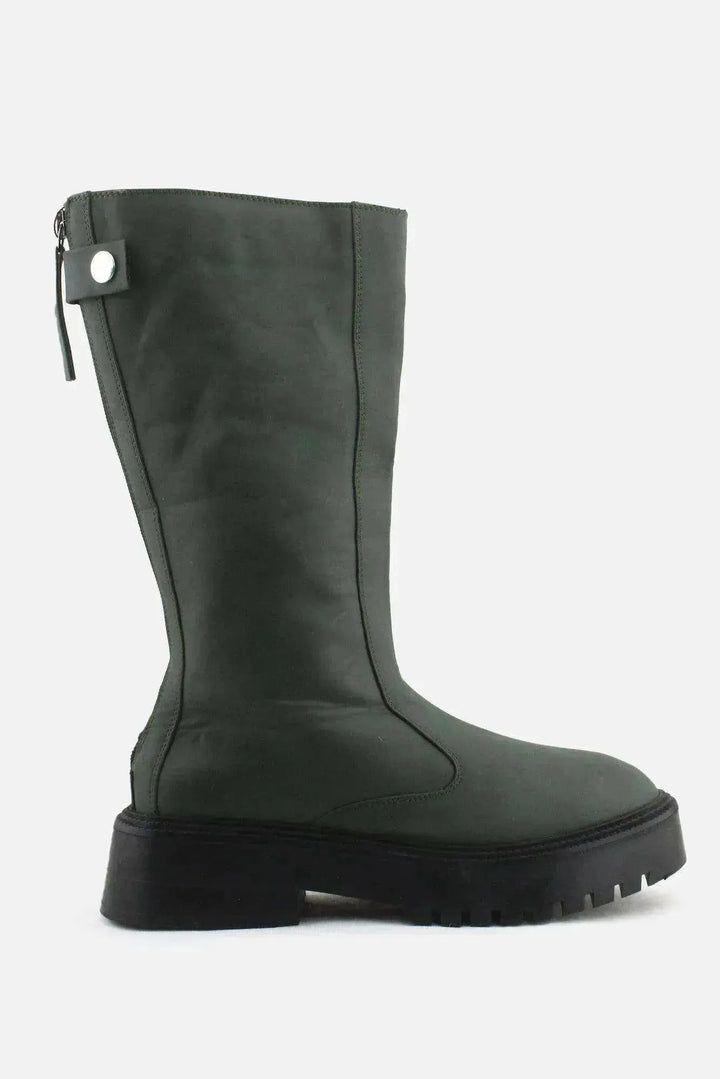 Bershka Zipper Wellington Boots | 100% Synthetic Leather - sundaybazar