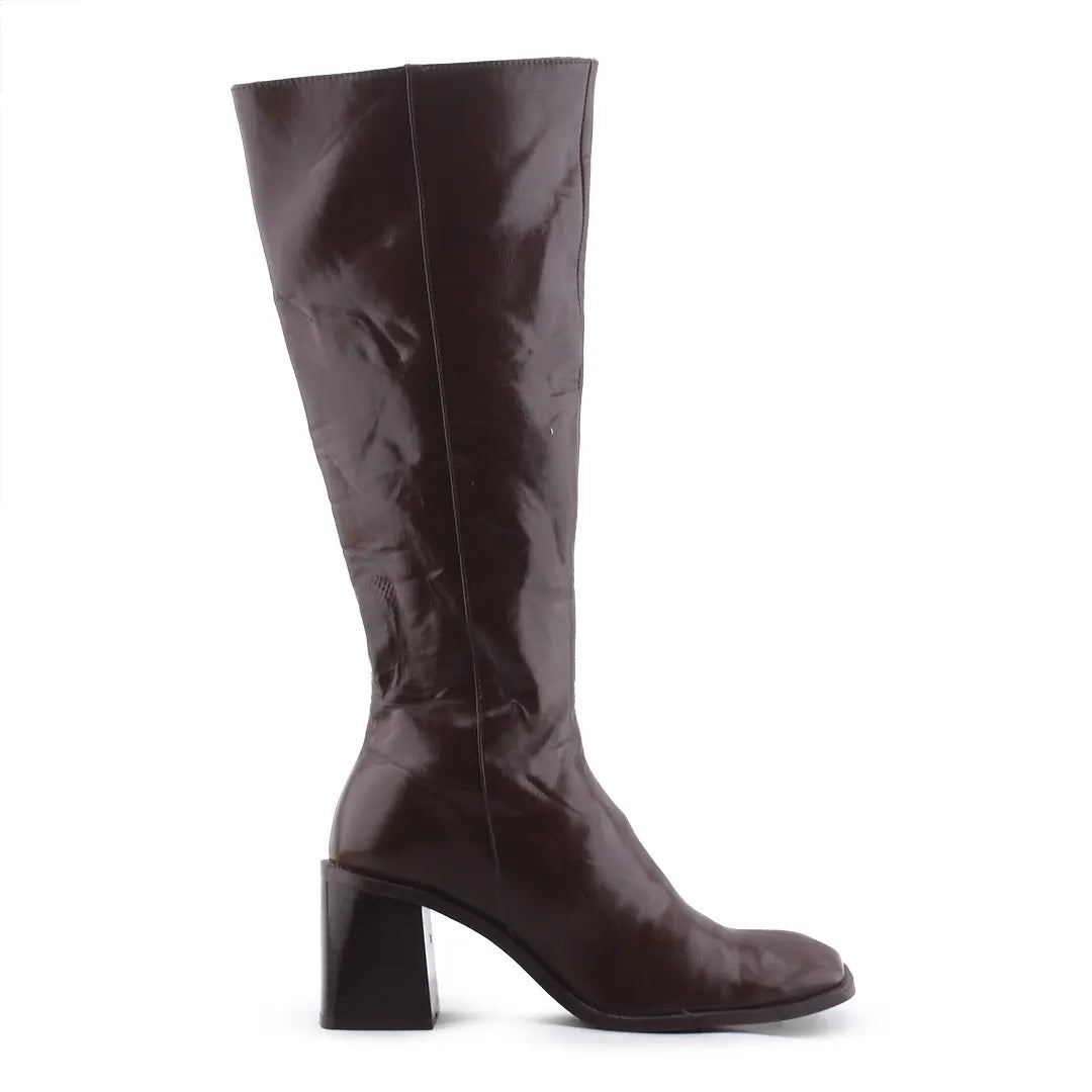 Stradivarius Zipper Knee High Boot | 100% Authentic Leather