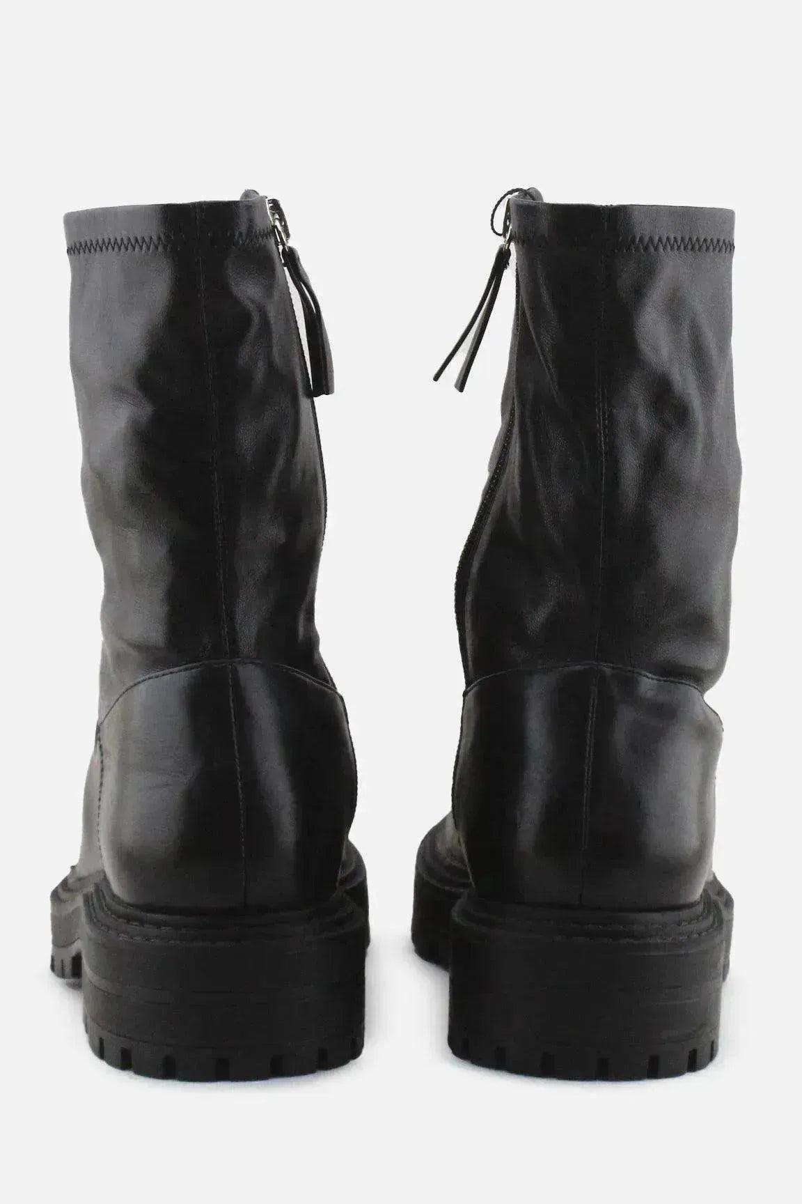 Zara Zipper Ankle Boots | 100% Authentic leather - sundaybazar