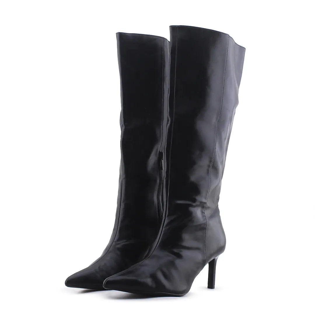 Bershka Zipper Knee High Boot | 100% Authentic Leather