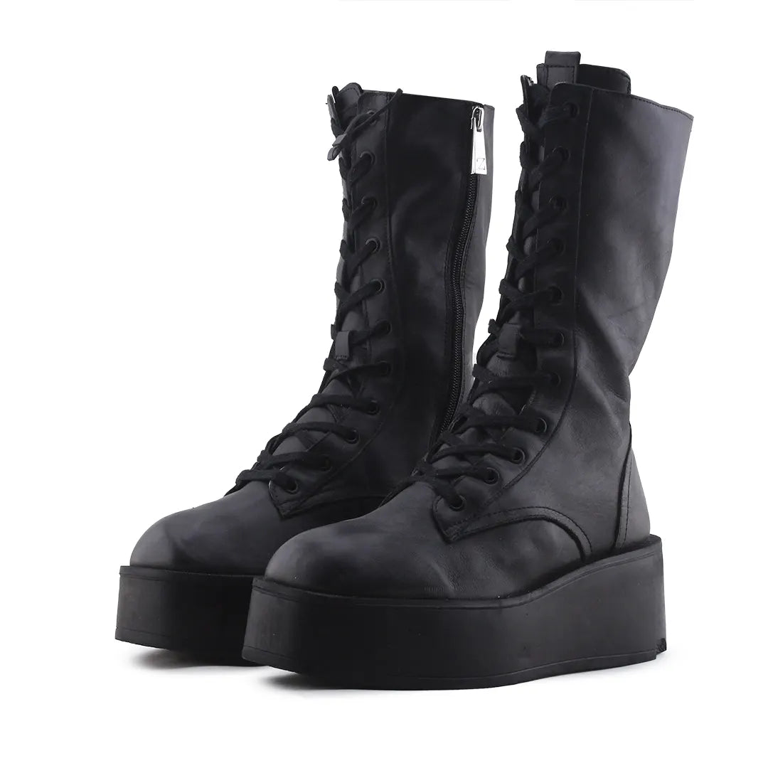 Zara Zipper Lace Up Ankle Boot | 100% Authentic Leather
