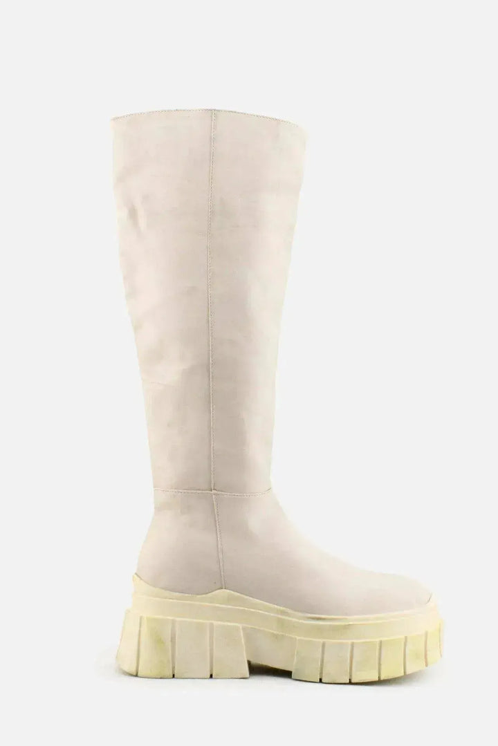 Bershka Zipper Knee High Boots | 100% Authentic leather - sundaybazar