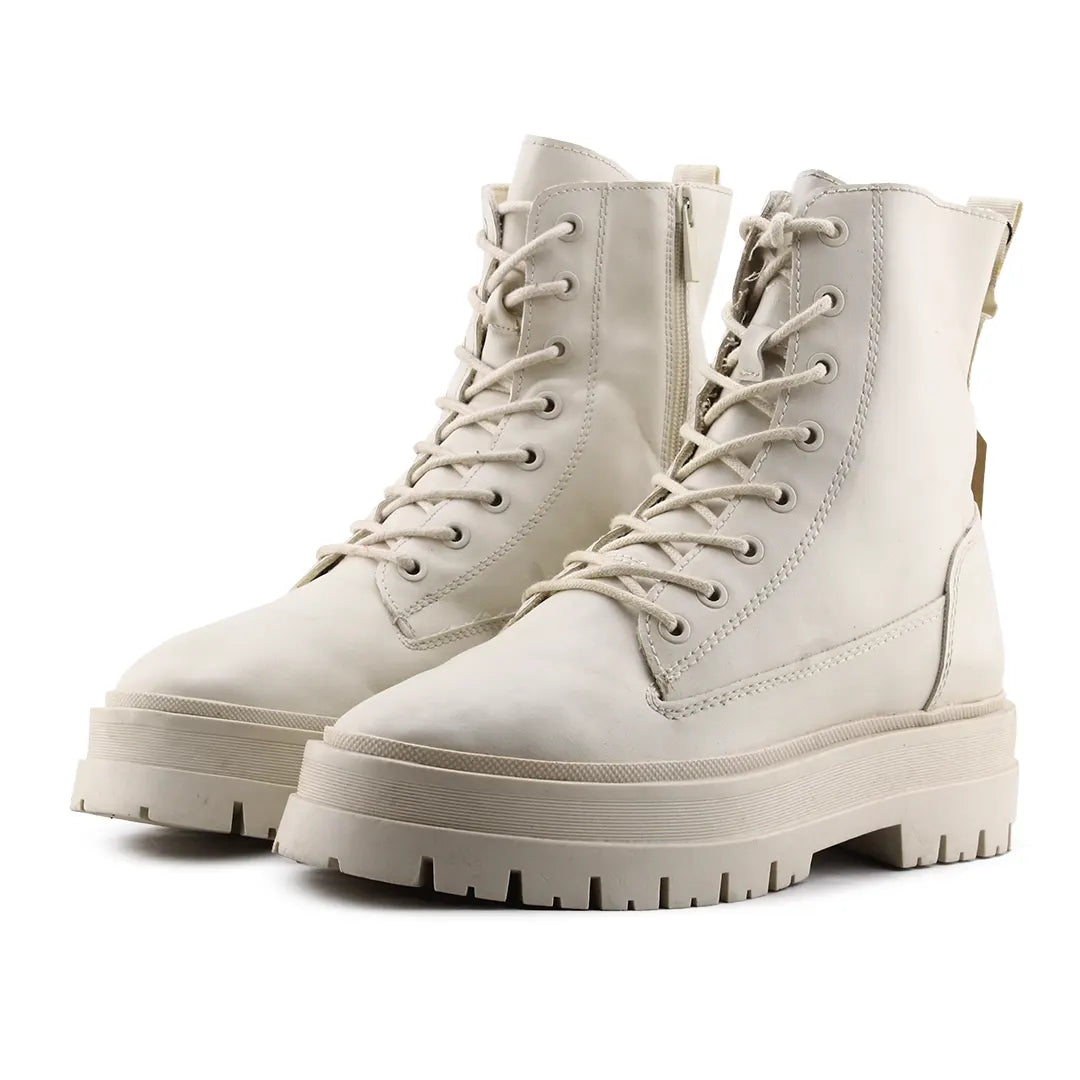 Stradivarius Zipper Lace Up Ankle Boot | 100% Authentic Leather