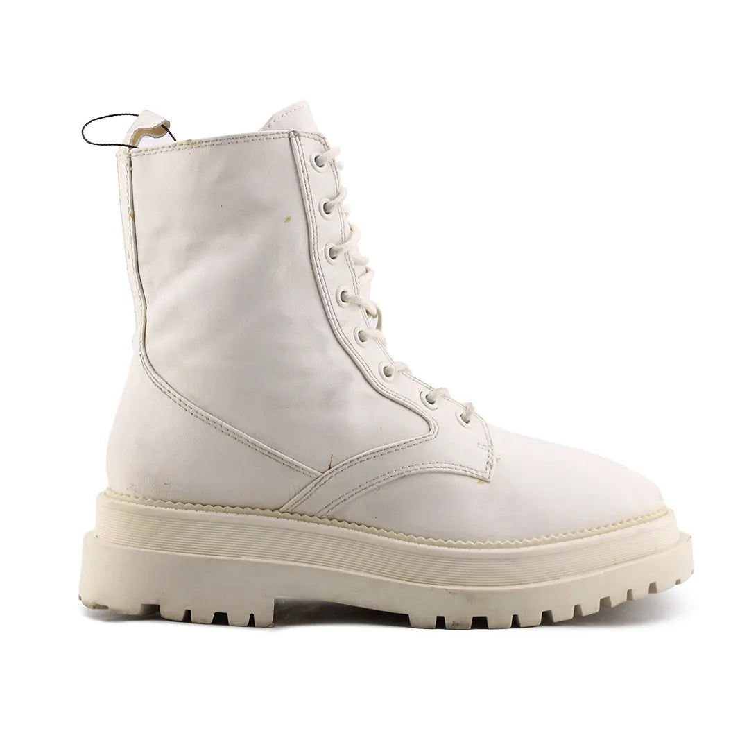 Stradivarius Zipper Lace Up Ankle Boot | 100% Authentic Leather