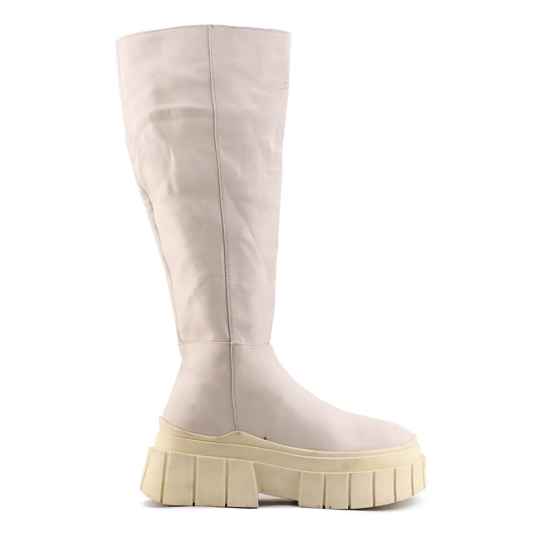 Bershka Zipper Knee High Boot | 100% Authentic Leather