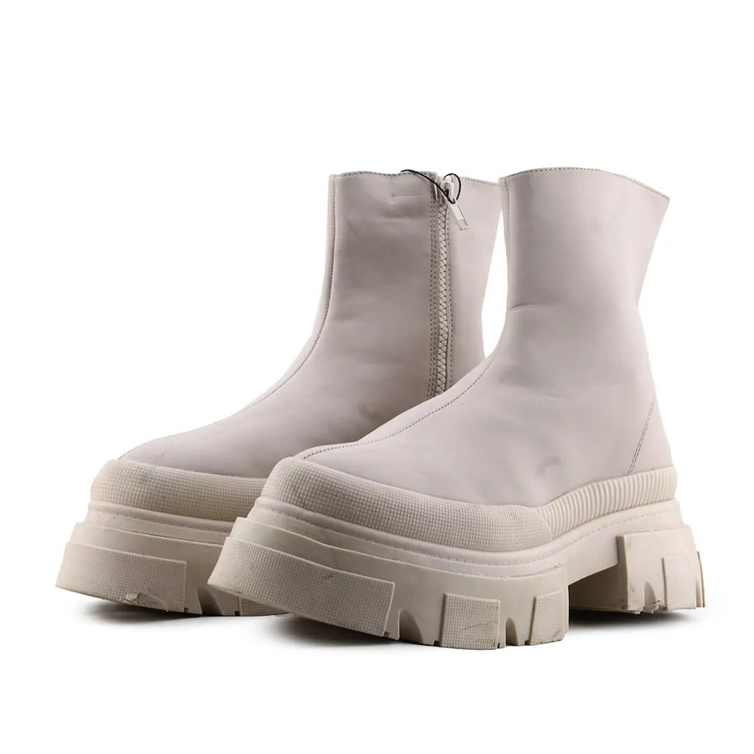 Bershka Zipper Ankle Boot | 100% Authentic Leather