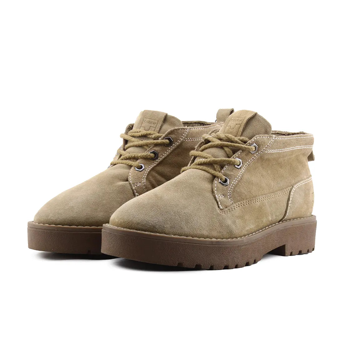 Pull & Bear Lace Up Suede Ankle Boot