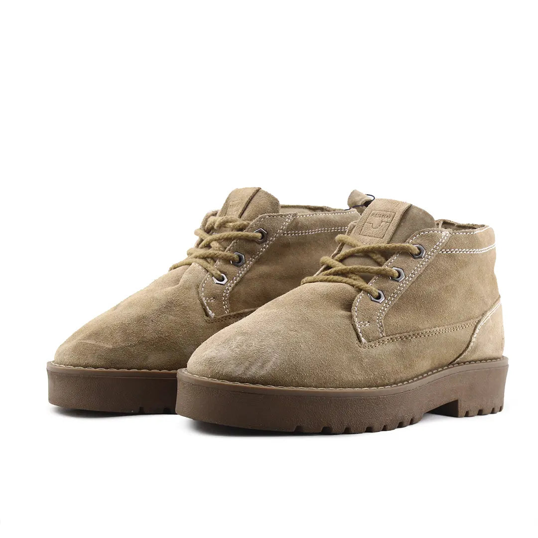 Pull & Bear Lace Up Suede Ankle Boot