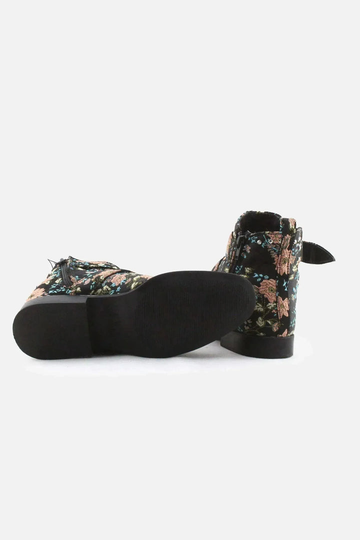 Primark Zipper Stretchable Buckle Straps Chelsea Ankle Boots | Textile - sundaybazar