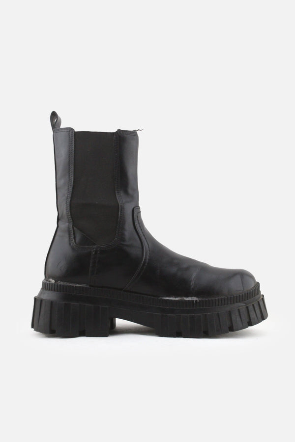 Stradivarius Stretchable Combat Ankle Boots | 100% Authentic Leather