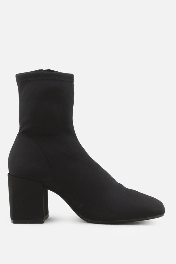 Zara Zipper Block Heels Sock Boots | Textile