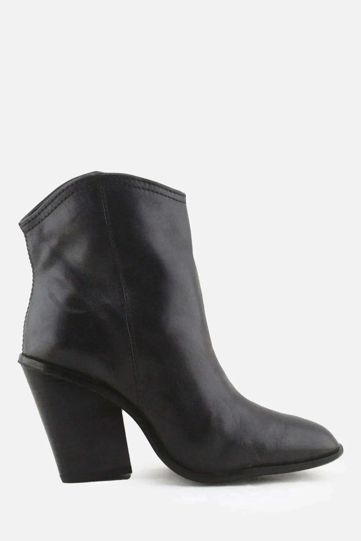 Zara Block Heels Ankle Boots | 100% Authentic Leather - sundaybazar