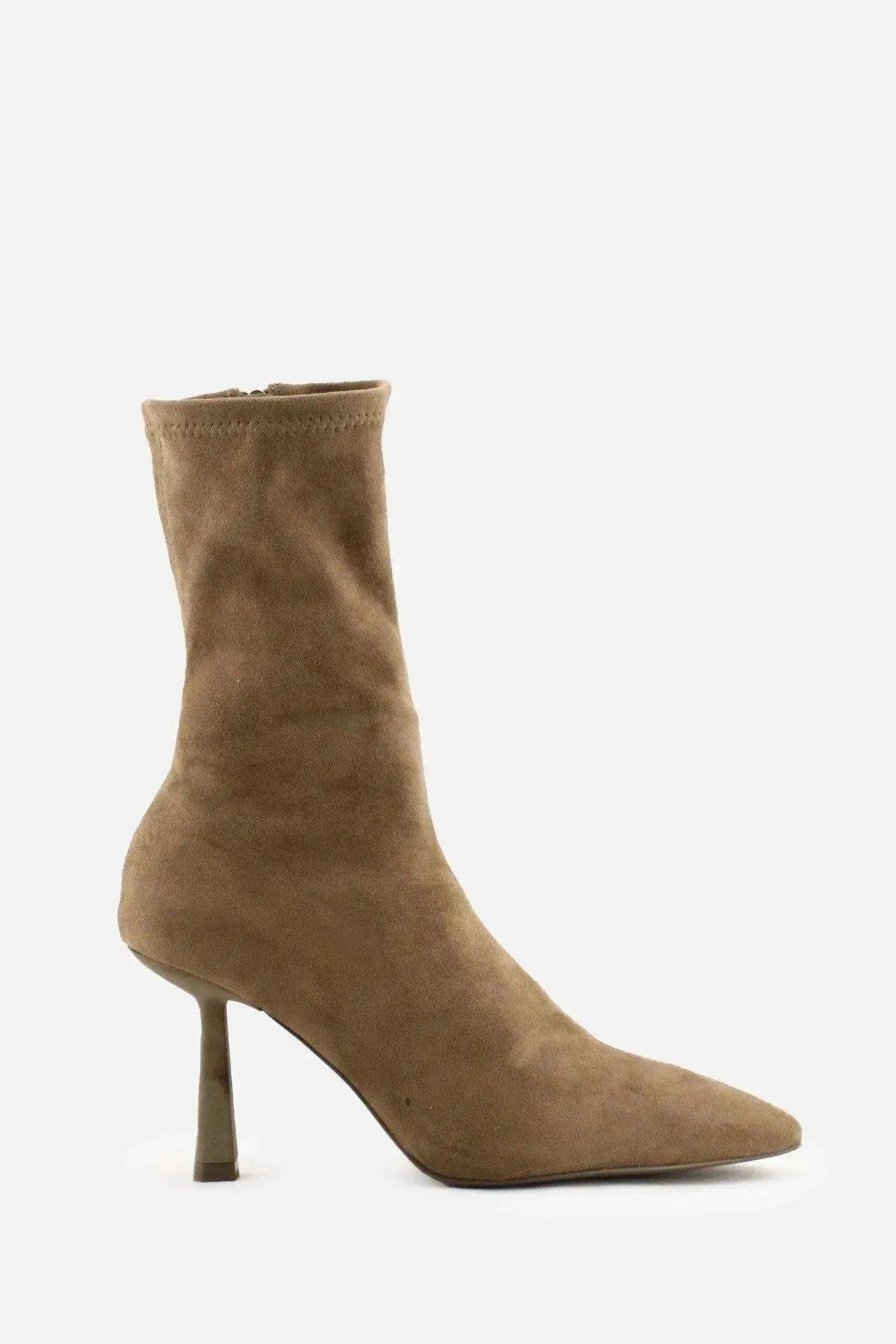 Zara Zipper Stilettos Heels Sock Boots | Suede - sundaybazar