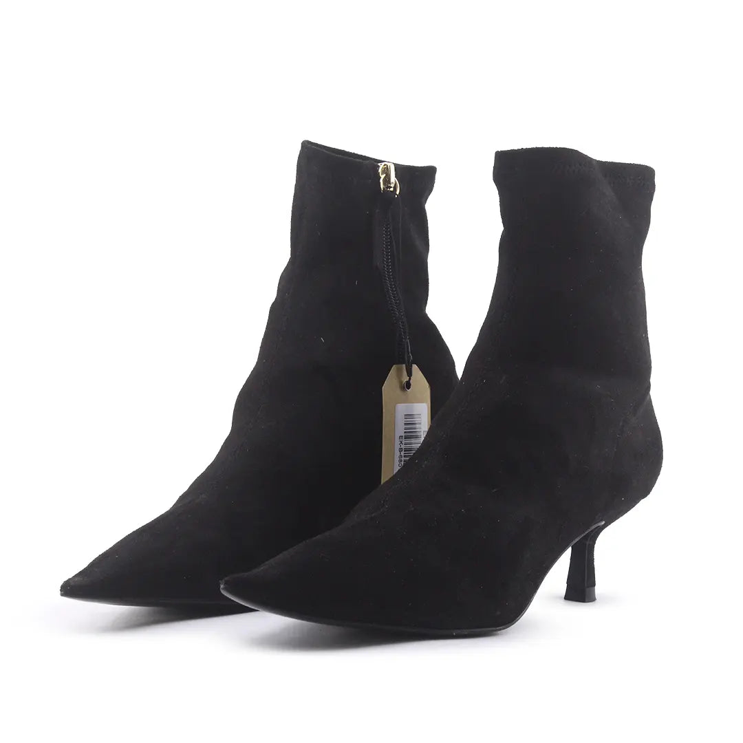 Zara Zipper Suede Ankle Boot