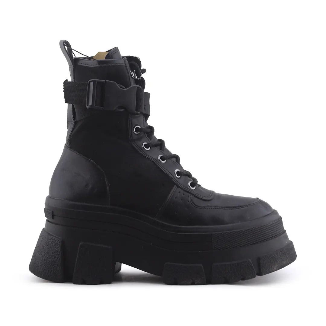 Stradivarius Zipper Buckle Strap Lace Up Ankle Boot | 100% Authentic Leather