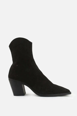 Zara Zipper Block Heels Sock Boots | Suede - sundaybazar