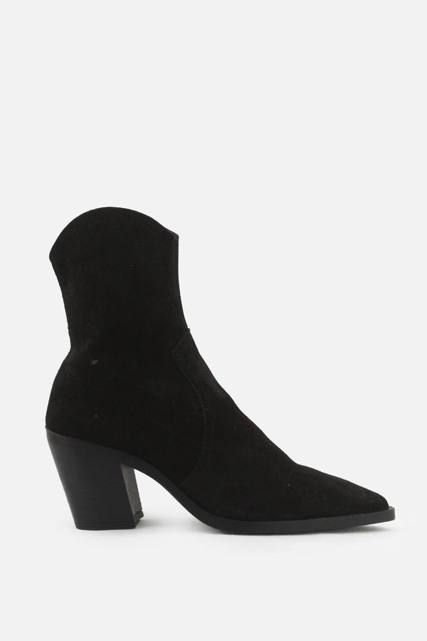 Zara Zipper Block Heels Sock Boots | Suede