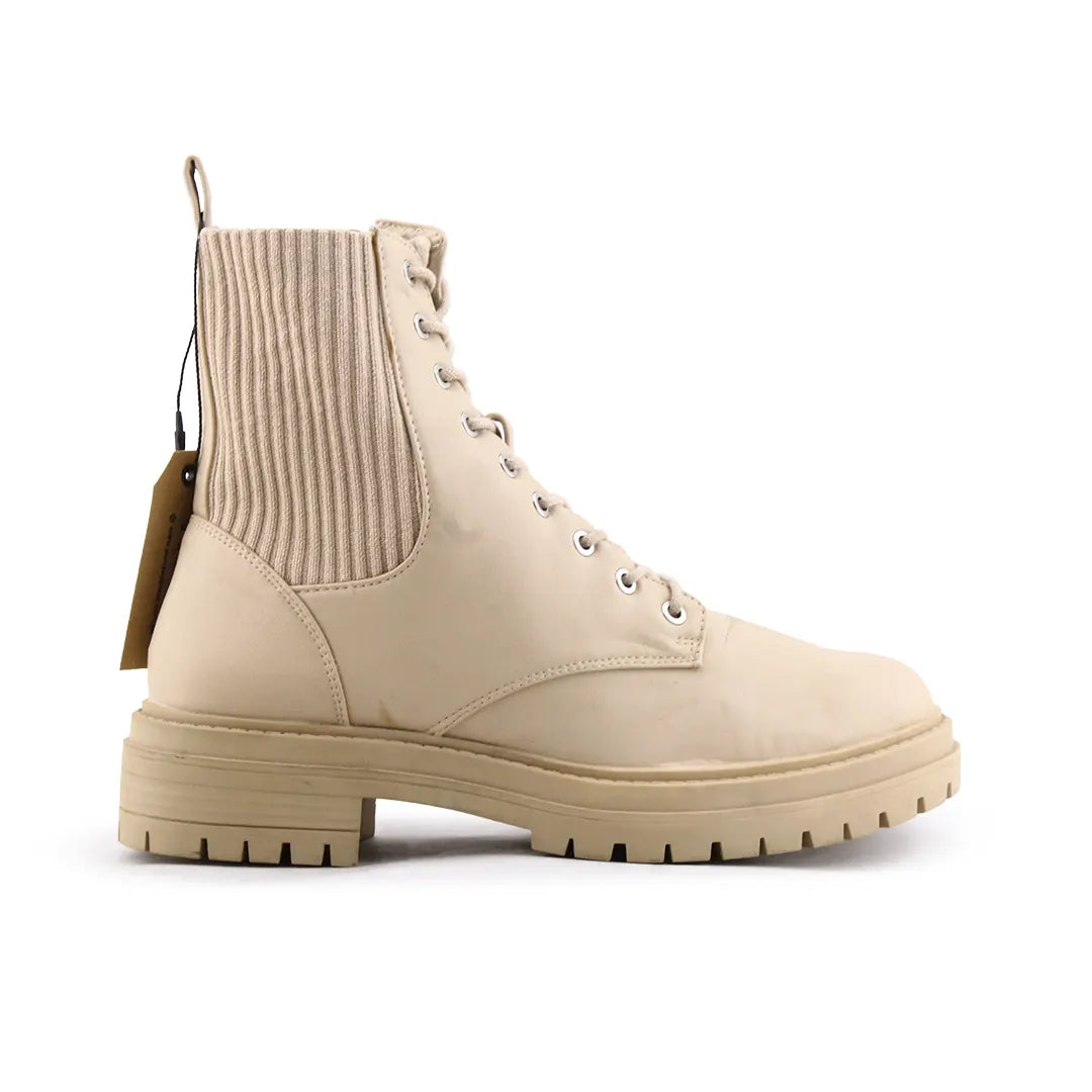 Lefties Zipper Stretchable Lace Up Ankle Boot | 100% Authentic Leather