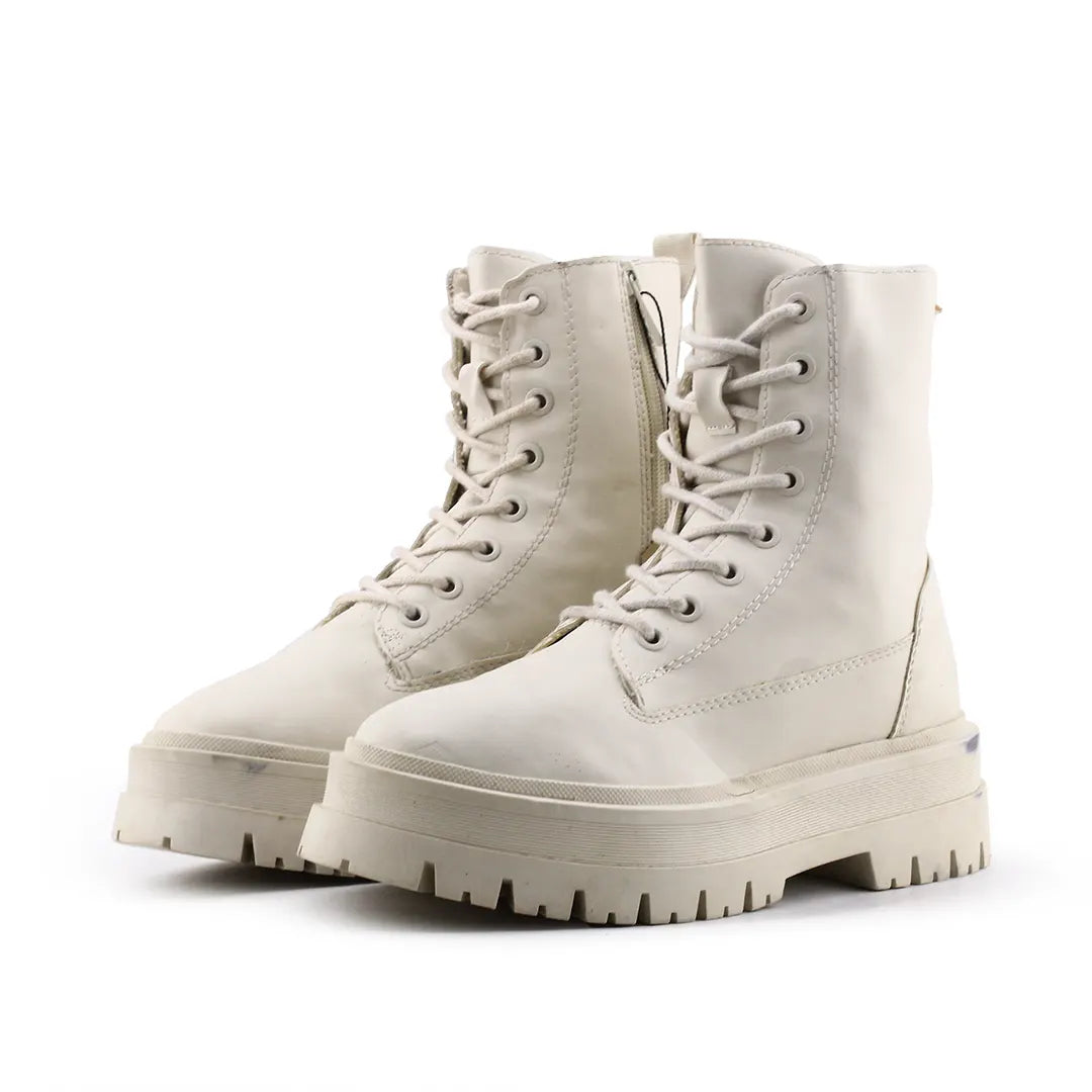 Stradivarius Zipper Lace Up Ankle Boot | 100% Authentic Leather