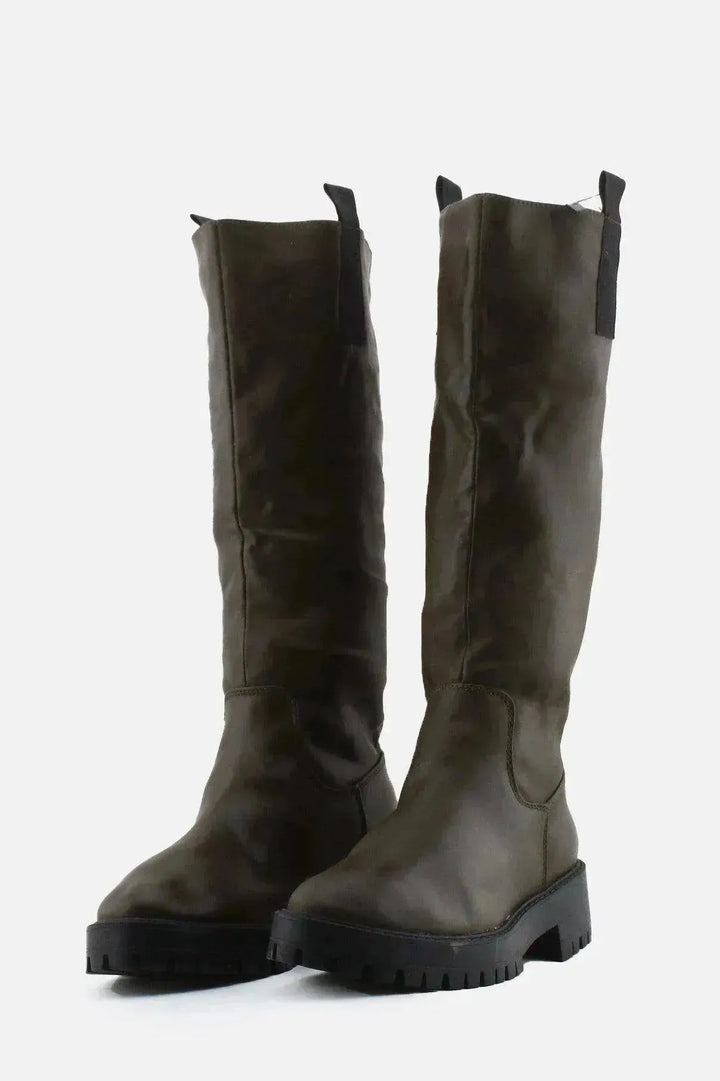 Pull & Bear Knee High Boots | 100% Authentic Leather - sundaybazar
