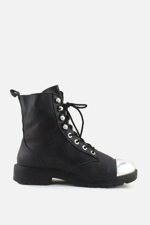 Zara Zipper Laces Combat Boots | 100% Authentic Leather - sundaybazar