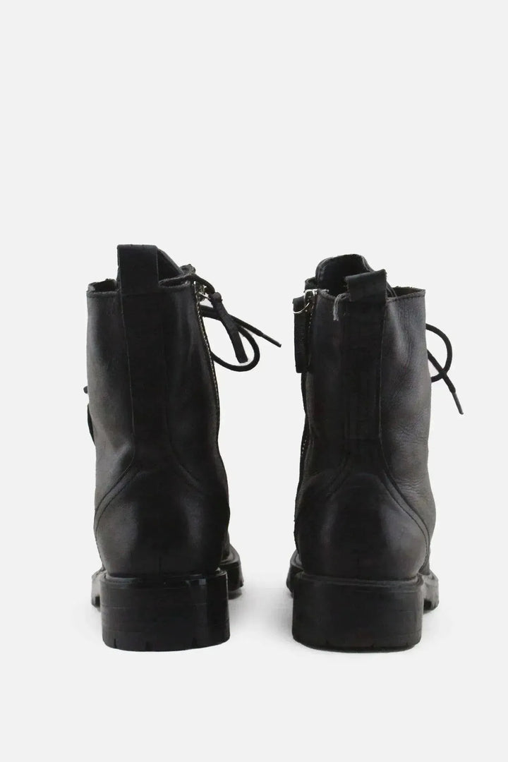 Zara Zipper Laces Combat Boots | 100% Authentic Leather - sundaybazar