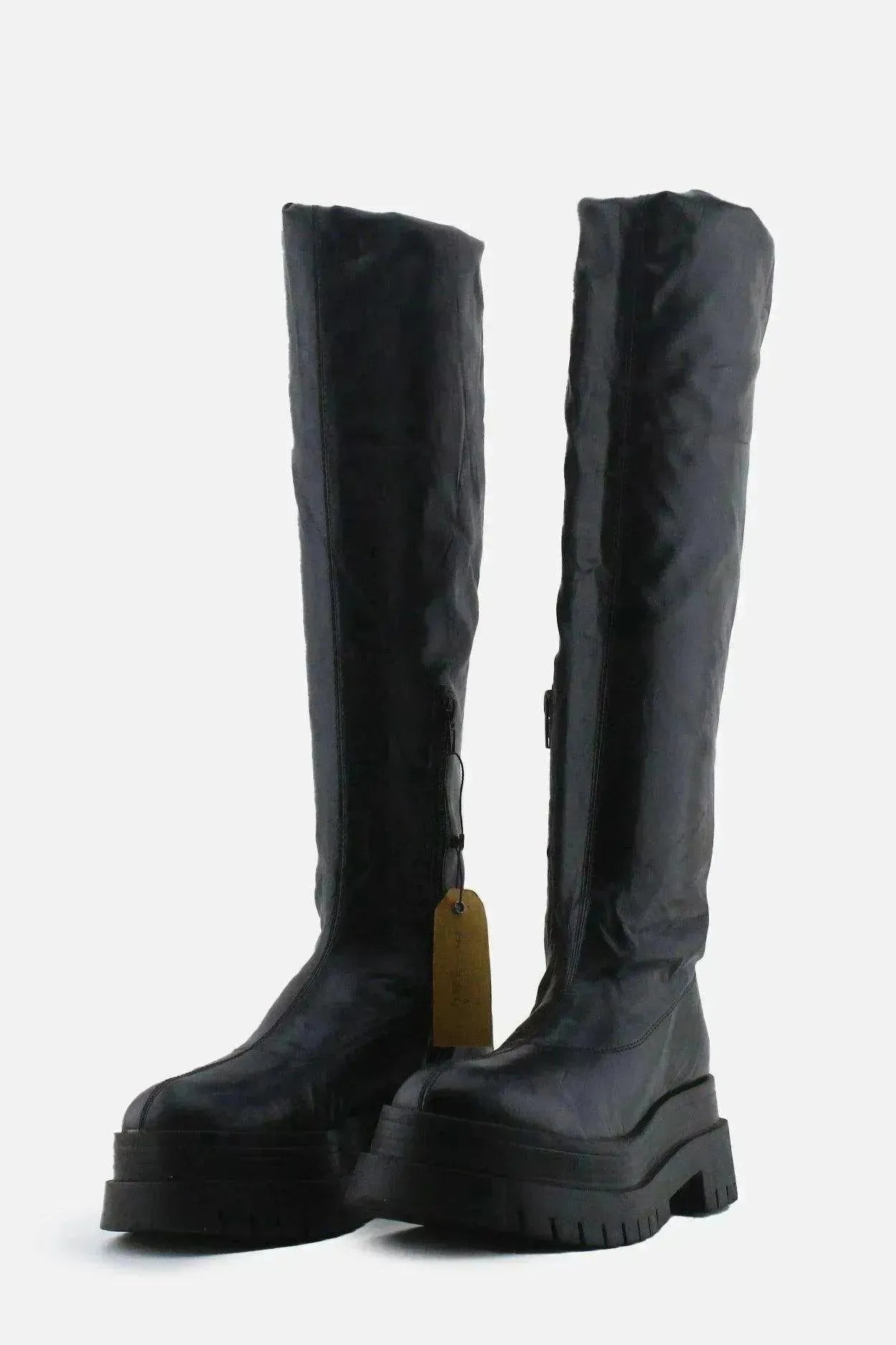 Bershka Zipper Over The Knee Boots | 100% Authentic Leather - sundaybazar