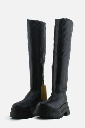 Bershka Zipper Over The Knee Boots | 100% Authentic Leather - sundaybazar
