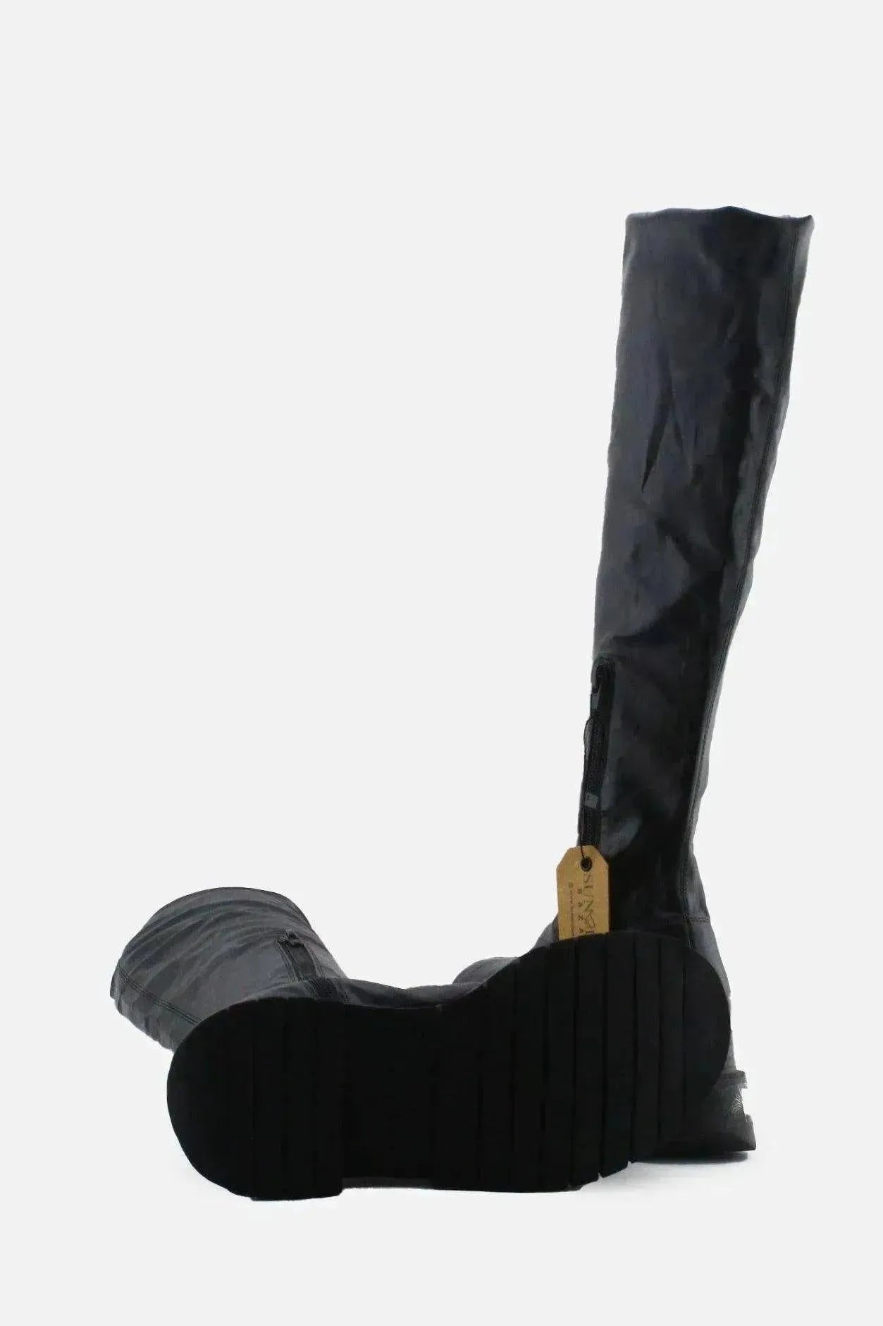 Bershka Zipper Over The Knee Boots | 100% Authentic Leather - sundaybazar
