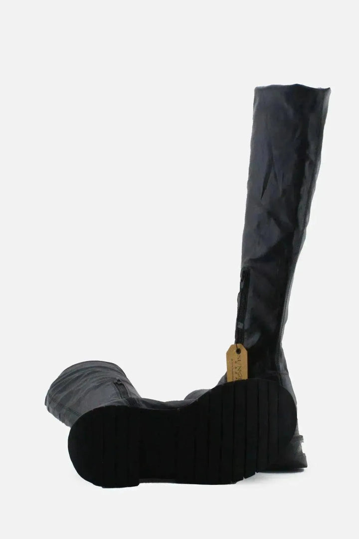 Bershka Zipper Over The Knee Boots | 100% Authentic Leather - sundaybazar