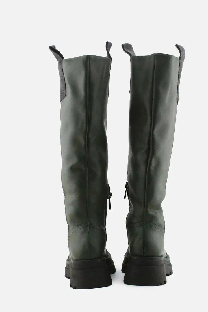 Stradivarius Zipper Knee High Boots | 100% Authentic Leather - sundaybazar
